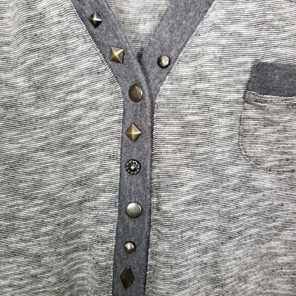 Allen B. Gray Embellished w/Metal Snaps Cardigan S - Picture 2 of 8